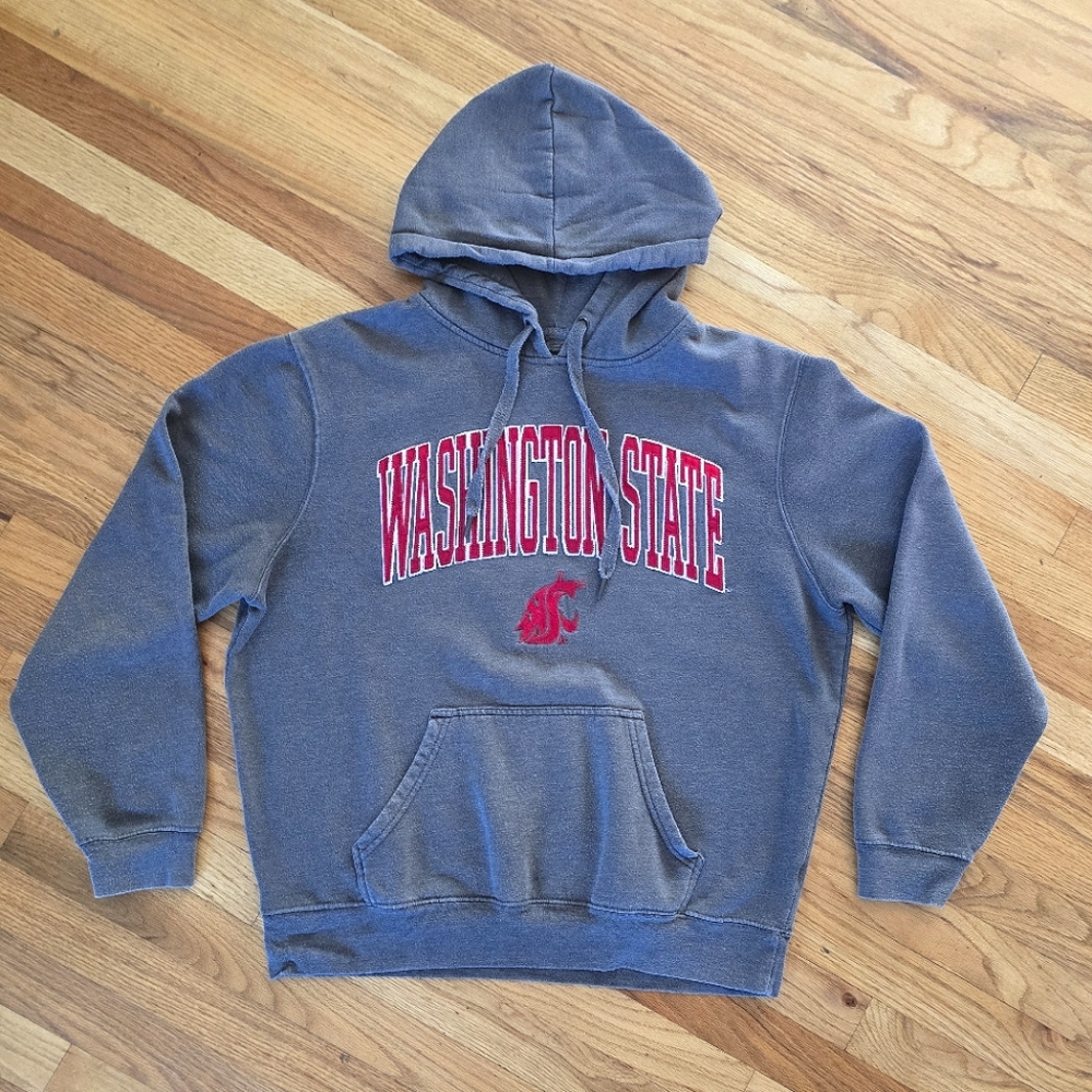 Vintage Top Of The World Washington State Cougars Hoodie Size L Grey/Crimson